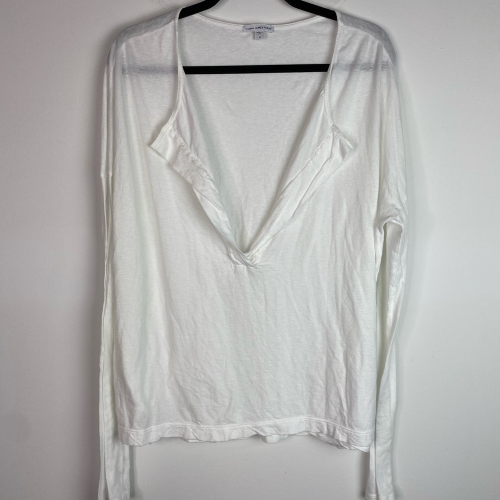 James Perse  Split Neck Raglan Tee Size 4 / Large - Picture 3 of 13